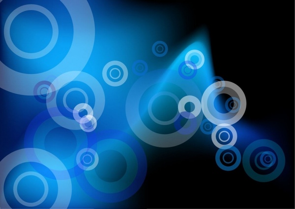 Abstract Blue Circles Vector Background 