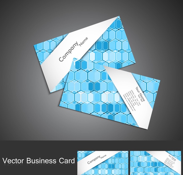abstract blue colorful circle business card set vector