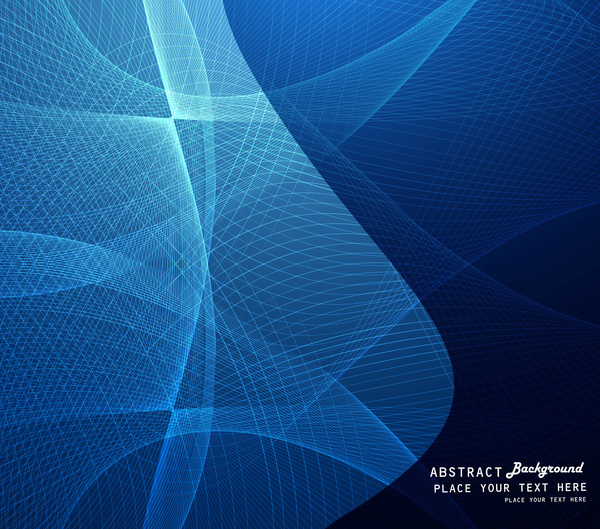 abstract blue colorful outline wave vector design