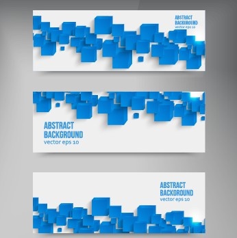 abstract blue square banner vector