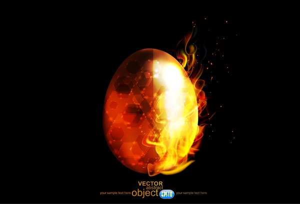 abstract burning fire egg