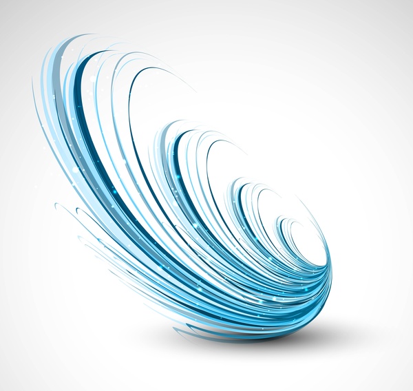 abstract business technology colorful blue circle wave vector