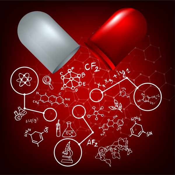 abstract chemistry formula vector illustration