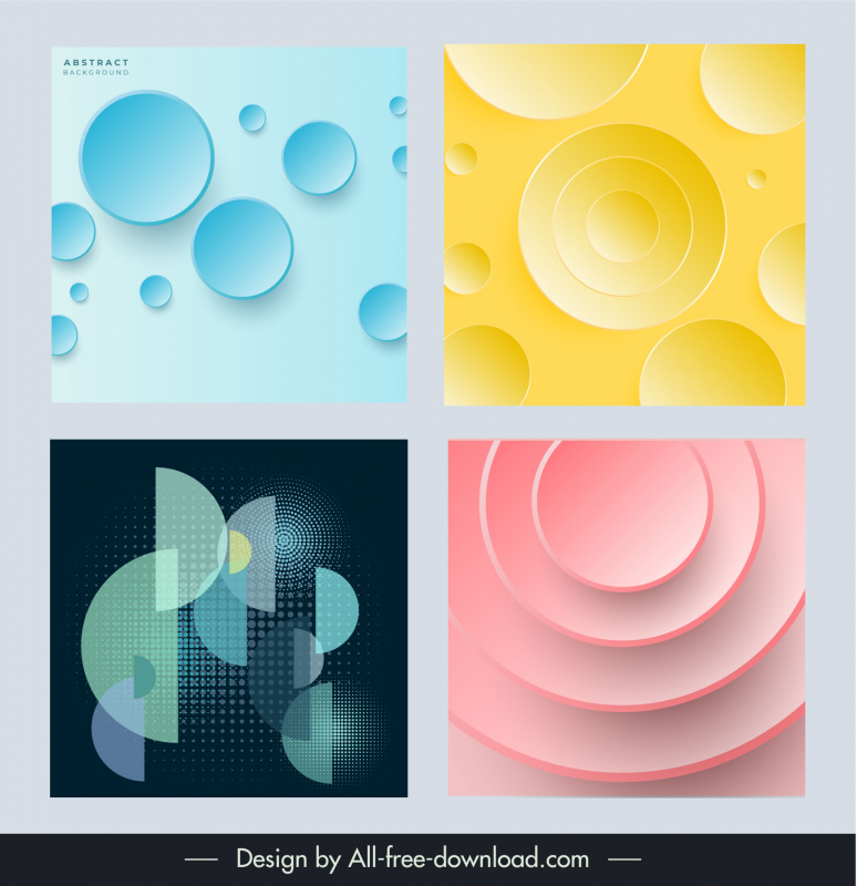 abstract circle background collection elegant flat 3d