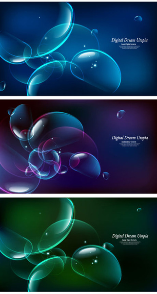 abstract colored bubble backgrounds vector 