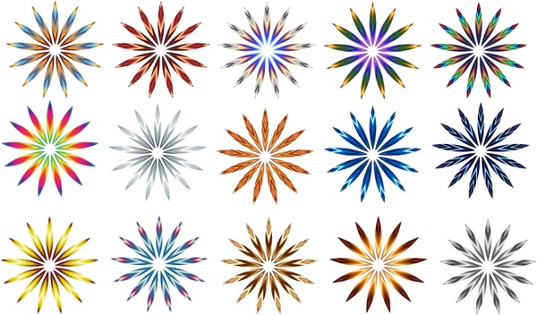 abstract colorful flower set vector illustration