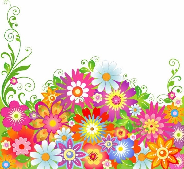 abstract colorful flowers vector illustration