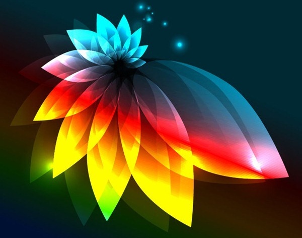 abstract colorful light flower vector graphic