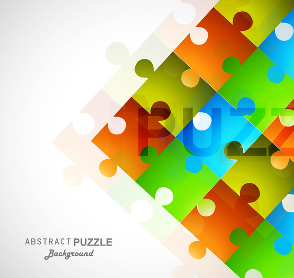 abstract colorful shiny puzzle square vector