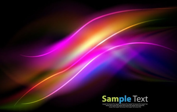 Abstract Colorful Wave on Dark Background Vector Graphic