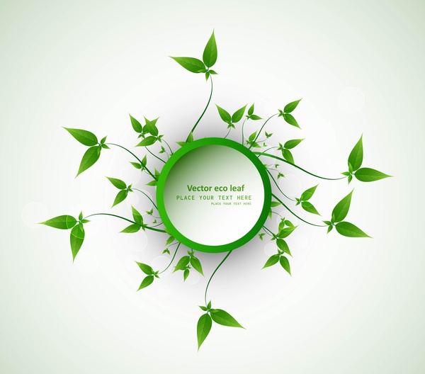 abstract eco green lives circle frame vector design