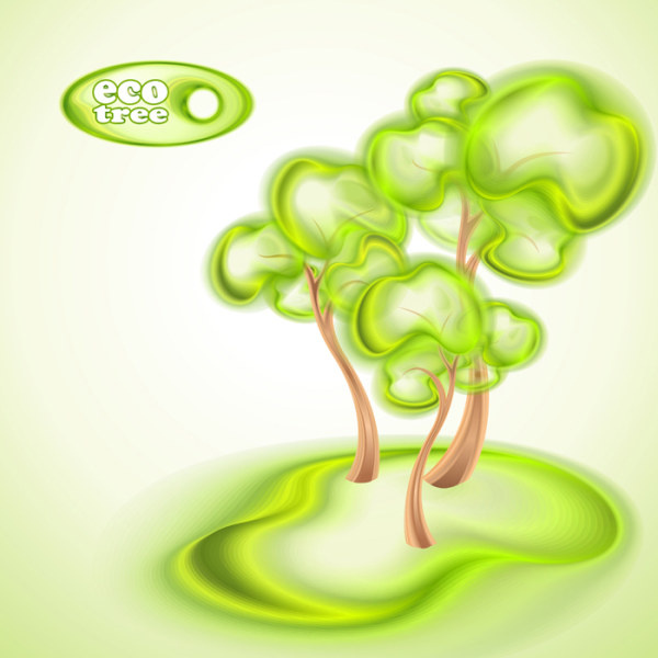 abstract eco tree vector background 