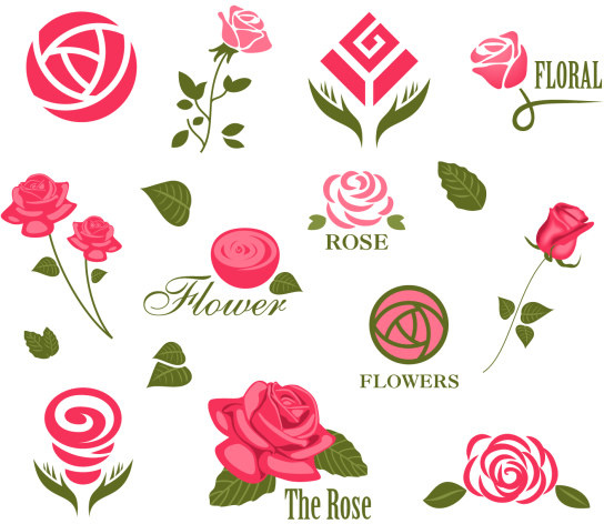 abstract flower logos creative vector