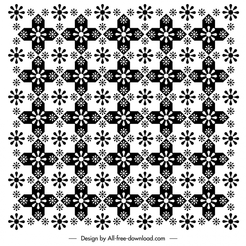 abstract flower style pattern retro repeating decor  