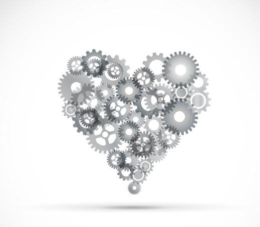 abstract gear heart vector background