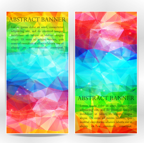 abstract geometric shapes vertical banners vector