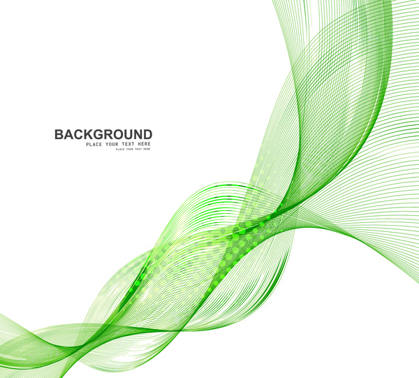 abstract green business line wave vector whit background