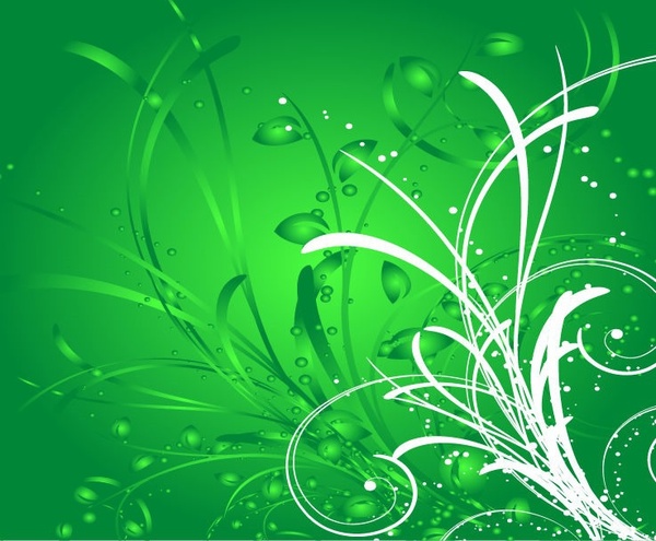 Abstract Green Floral Background  Vector Illustration Free 