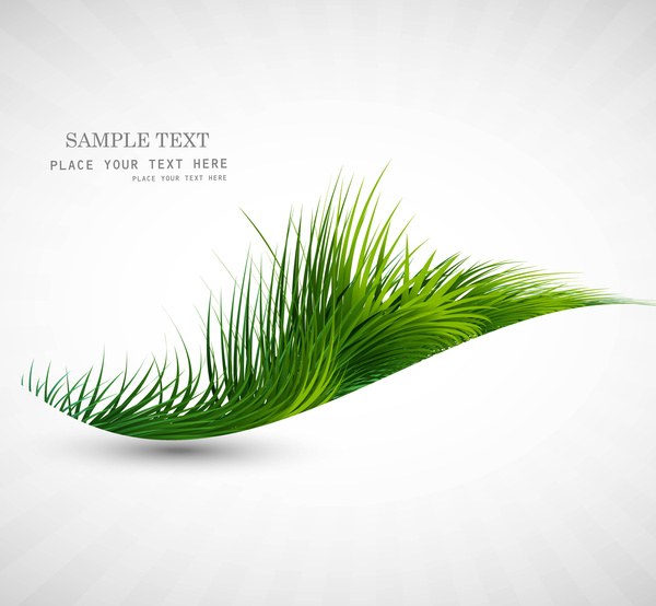 abstract green grass wave vector illustration