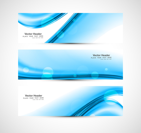 abstract header blue wave whit vector background