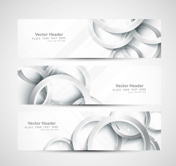 abstract header circle whit background vector