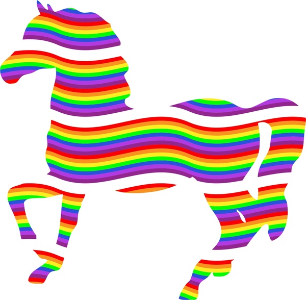 abstract horse vector illustration with rainbow color