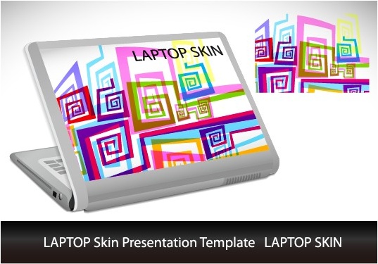 abstract laptop sticker vector