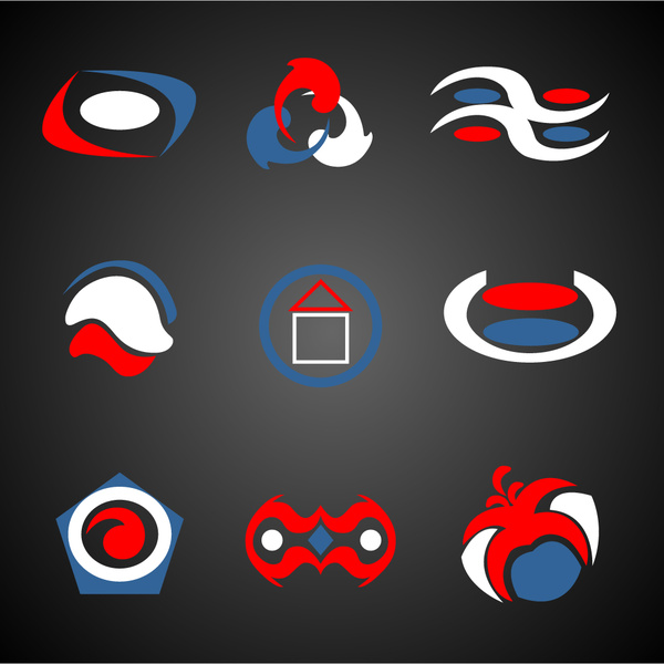 abstract logo vector illustrations on dark background 