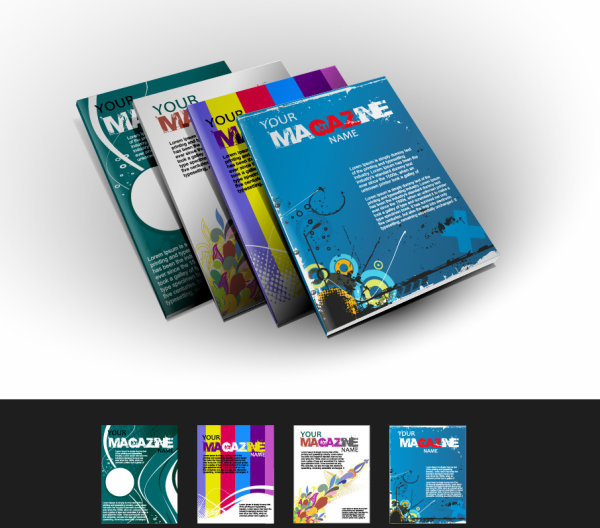 abstract magazine cover design elements vector