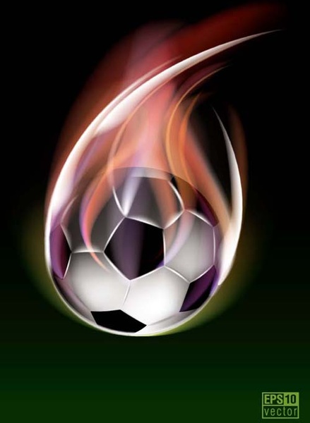abstract of ball with flame design vector