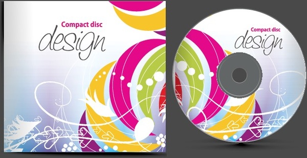 abstract of cd cover vector set