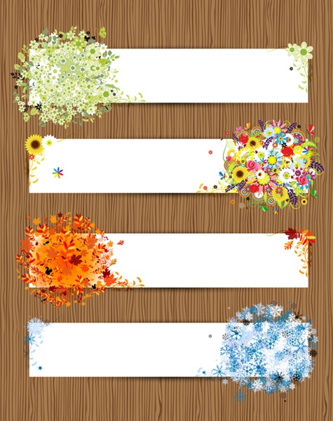 abstract of colorful flowers banners vector