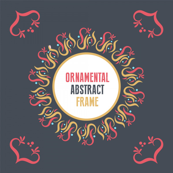 abstract ornamental frame on dark background trendy craft style background 