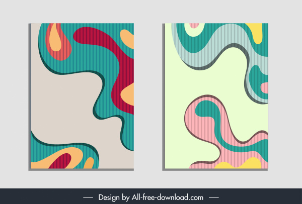 abstract paintings multicolored flat swirled shapes