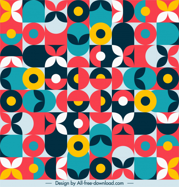 abstract pattern colorful flat illusion geometric decor