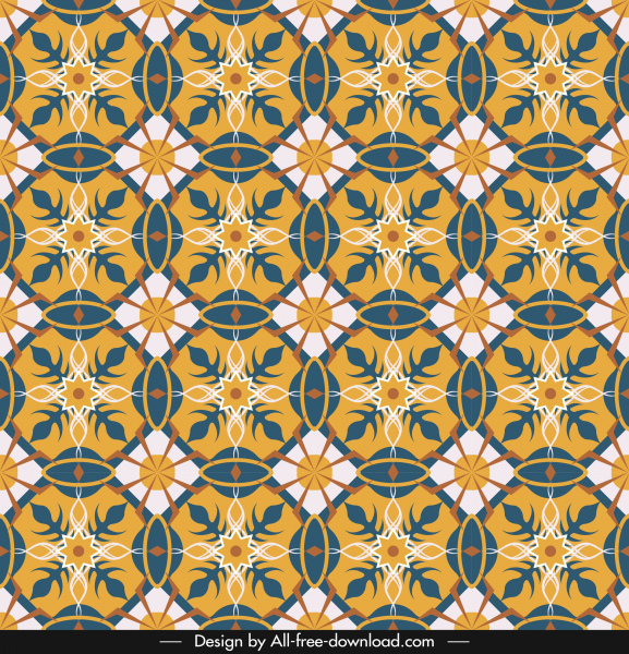 abstract pattern template colorful retro repeating symmetric sketch