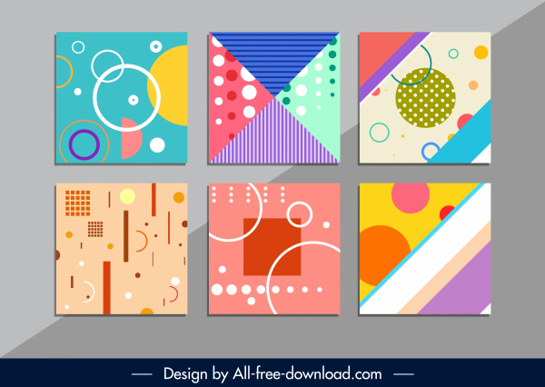 abstract pattern templates colorful flat geometric design