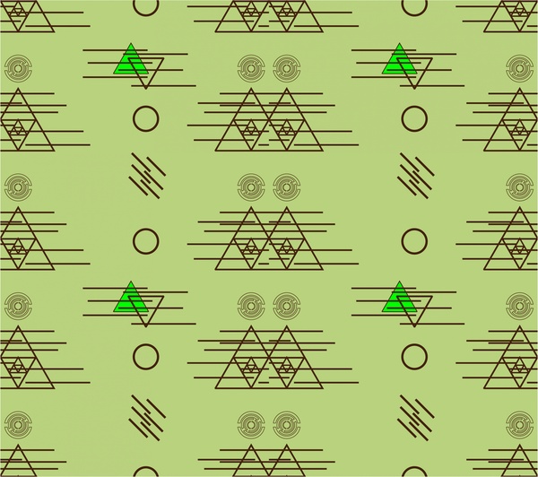 abstract repeating pattern with triangles and circles illustration