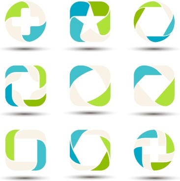 abstract shapes colored logos vector