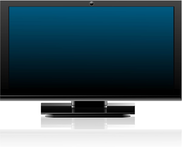 abstract shiny flat tv screen realistic reflection vector whit background