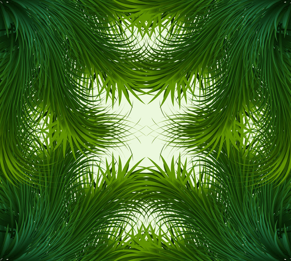 abstract shiny green grass vector frame background