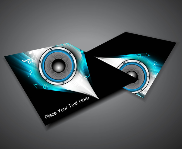 abstract stylish black bright colorful blue business brochure music vector