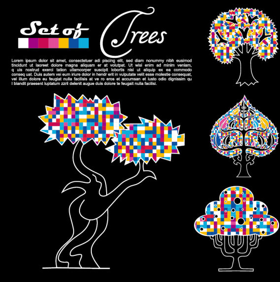 abstract trees background vector