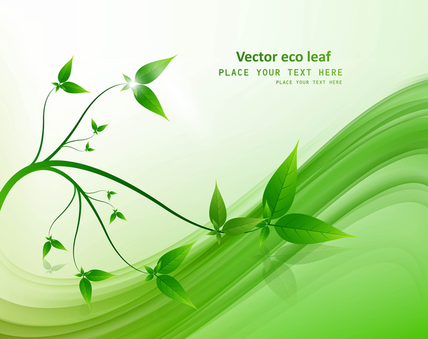 abstract vector natural eco green lives wave shiny background