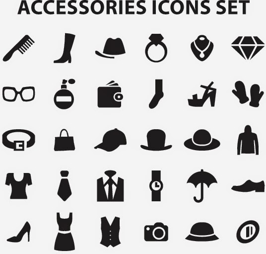 accessories icons set