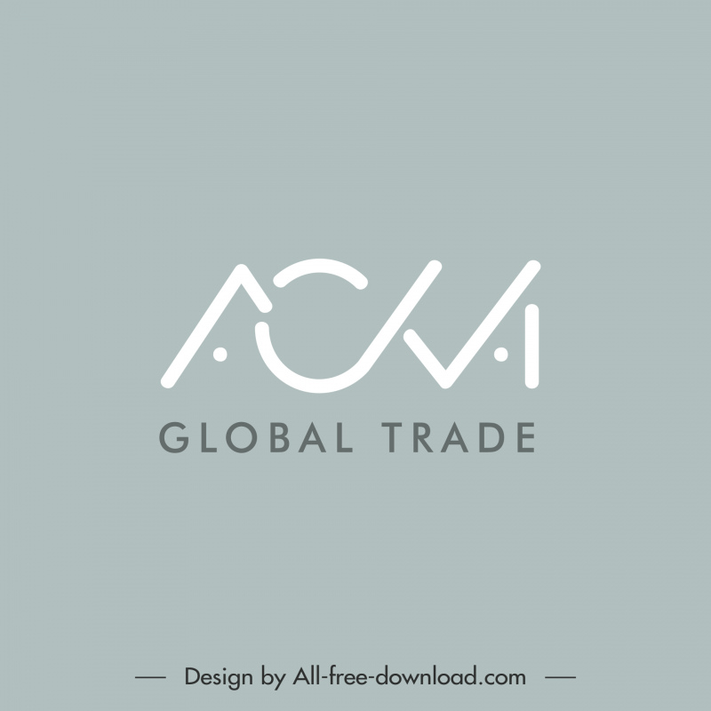 acma logo template flat stylized texts design 