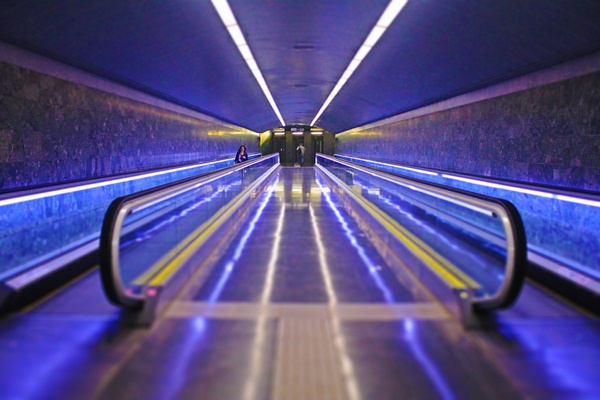 action airport blur escalator fast highway light