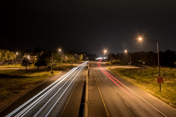 action blur car evening fast freeway headlight