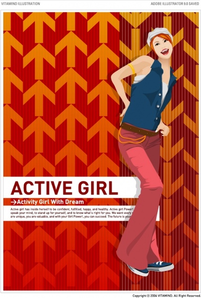 active girl vector