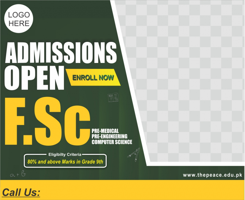 admissions open fsc advertising banner template flat elegant checkered 